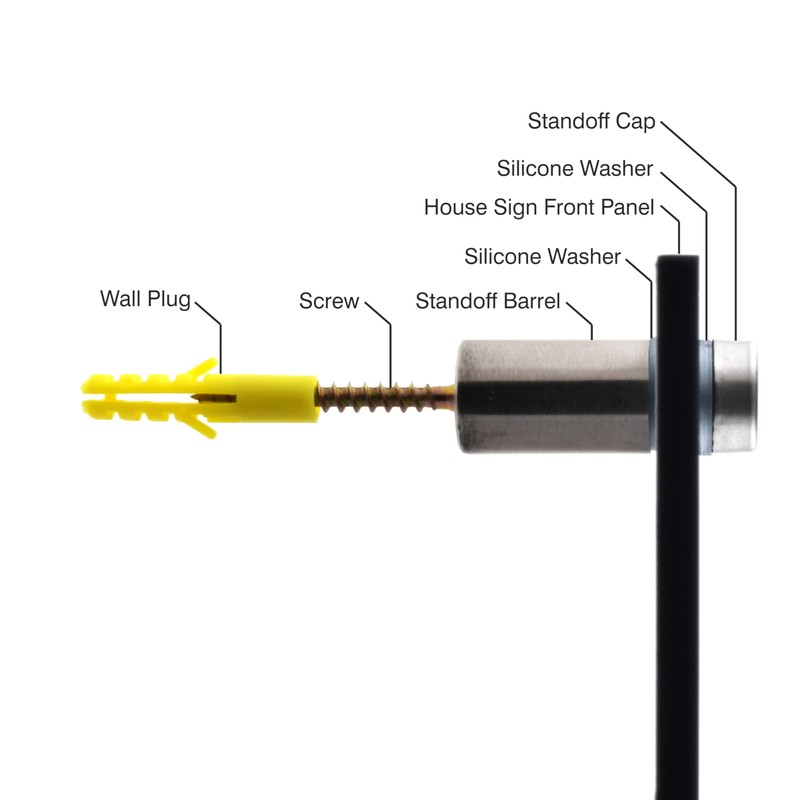 Custom Signs Solar Illuminated Modern Anthracite House Number Sign 24cm