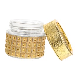 Mipcase 4pcs Bottle Golden Balm Jars Cosmetics Sample Jar Face Cream Jars Gel Nail Kit Lotion Cream Containers Sample Containers Storage Jars Travel Glass Multifunction