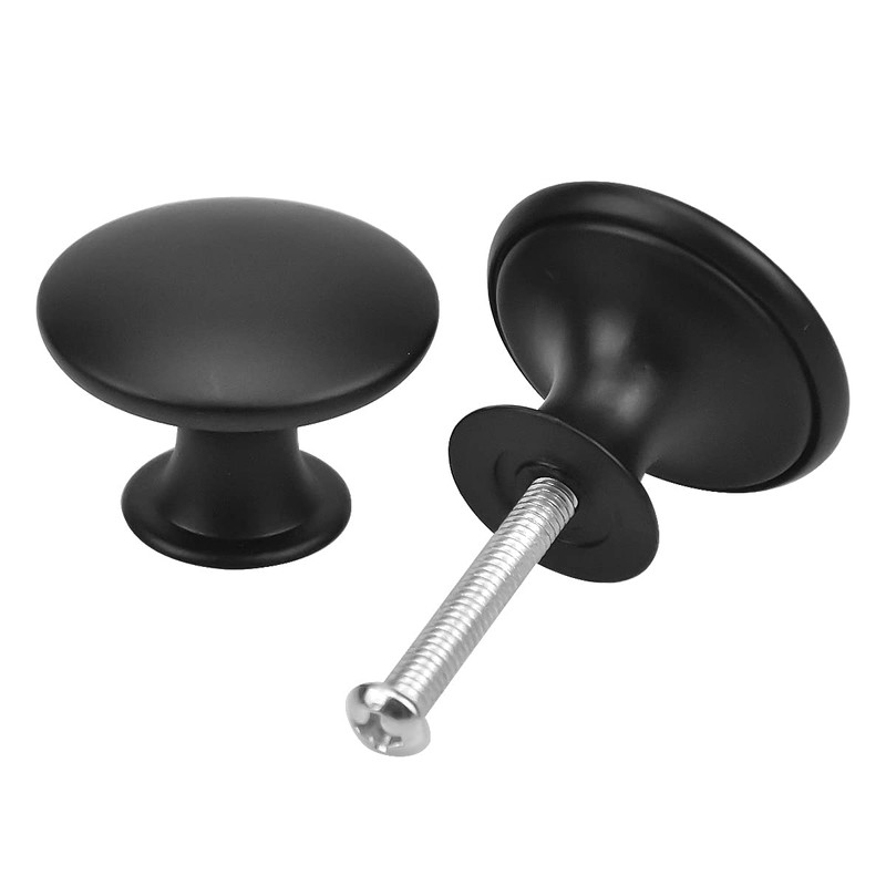 Jinlaili 12PCS Cabinet Knobs Black,Round Drawer Knobs,Single Hole Drawer Pull