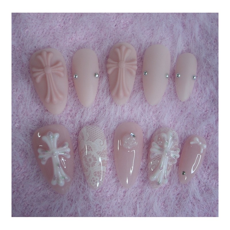King Chrome Hearts handmade nail tips (2 types to choose