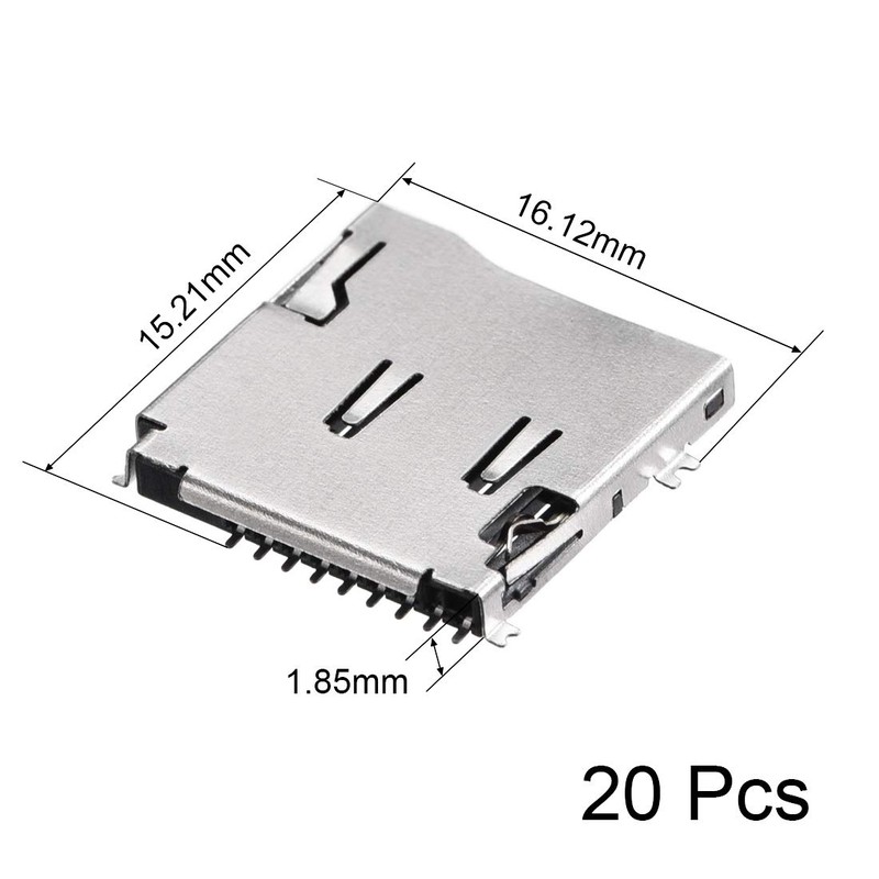 sourcing map Micro SD (TF) Card Socket Holder SMT Surface