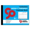 Cherry Carbonless NCR Weekly Timesheet Duplicate Book A4 50 Sets