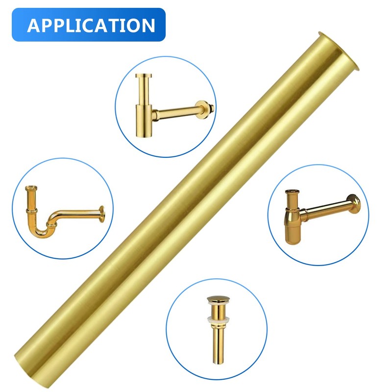 OPERMAXER Flanged Sink Tailpiece 1-1/4 in. OD, 12 inch Brass