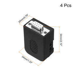 sourcing map DB9 Breakout Connector, RS232 Serial Adapter Solderless Module Board with case 9 Pin 2 Row Female Port Solderless Terminal Block Adapter Pack of 4
