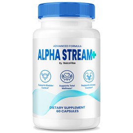 NutraVibe Alpha Stream+, Natural AlphaStream Plus Prostate Support Formula with Premium Blend for Urinary Flow, Comfort & Balance | Easy-to-Swallow Daily Pills for Wellness as You Age (60 Capsules)