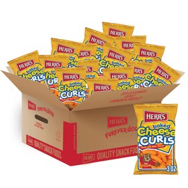 Herr's Baked Cheese Curls, 3 Ounce (Pack of 20 Bags) – Light and Cheesy Baked Curls – Great for Lunchboxes and On-the-Go