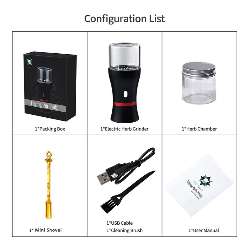 Electric Herb Grinder COMPACT Size, Fast Grinding for Flower Buds,