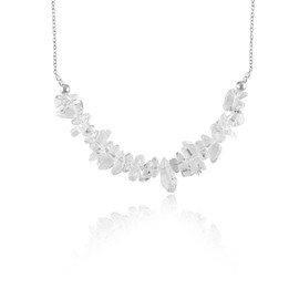 Yanara Crystal Clear Quartz Bar Nuggets Chips Crystals Choker Necklaces For Women 18" inches Adjustable April Birthstone Gemstones Jewelry in Silver Plated Chain Birthday Gifts For Her