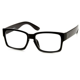 KISS Neutral Glasses Elegant Model Lusty Glasses Frame Glamour Man Woman Vintage Refined, Black V1