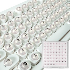 Ivaso Full Keyboard Keys Riser for Long Nails Typing and Gaming, ​​128 Pcs Self-Adhesive Symbolic and Alphanumeric Silicone Keys for Keyboards and Laptop (Cat Eye-Pink)