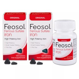 Feosol Original High Potency Iron Supplement 240 Count 65mg Ferrous Sulfate