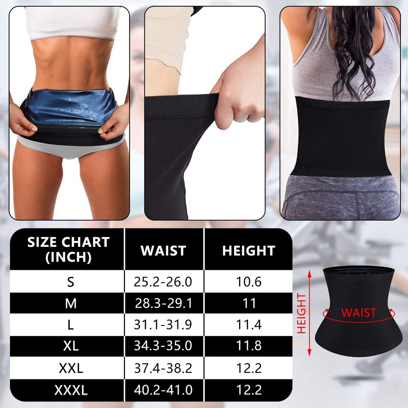 Geyoga Waist Trimmer Sweat Waist Trainer Wrap Stomach Wraps for