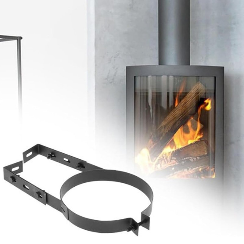 Laroal Chimney Pipe Bracket Flue Liner Clamp Wall Support Fireplace