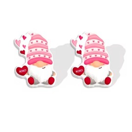 Cute Pink Gonk Earrings for Women, Stud Style, Gnome Jewellery