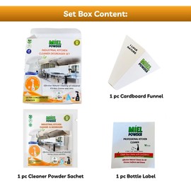 MİEL POWDER Natural Herbal Kitchen Cleaning Powder Powerful Degreaser Kitchen Surface Cleaner for Countertops Odorless Eco-Friendly Multi-Purpose Oven Hood Cabinets Ceramic Surfaces