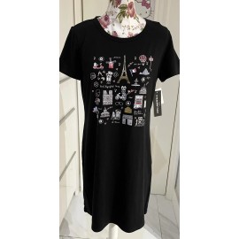 Karl Lagerfeld Paris Black T-Shirt Dress ( S,M,L, XL)