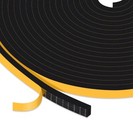 Trisiki Strong Adhesive Window Seal Strip, Door Insulation Weather Strip, Foam Door Seal Strip, Soundproof Weatherproof, Windproof Airtight Weather Stripping for Door Frame(1/4 in x 1/8 in x 50Ft)