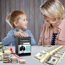 DUTTY Money Bank, An Electronic ATM Password Money Bank, is Both a Money Bank and a Beautiful Ornament, Suitable As a or Birthday Gift. (Black)