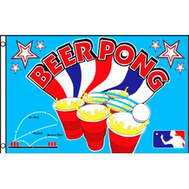 NEOPlex Beer Pong Stars and Cups Traditional Flag