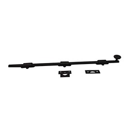 QCAA Solid Brass Dutch Door Bolt, 42", Matte Black, 1 Pack, Made in Taiwan