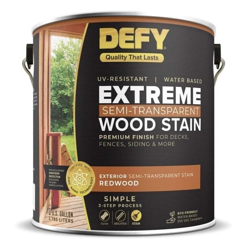 SaverSystems DEFY Extreme 1 Gallon Semi-Transparent Exterior Wood Stain, Driftwood
