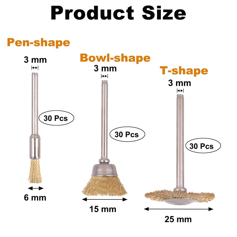 Rocaris 90 Pcs Wire Brushes Set, Brass Wire Wheels Pen