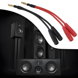 EMSea 4pcs 4mm Banana Male Plug to 2 Female Plugs Banana Jack Socket Plug Adapter 14AWG Banana Plug Separator Cable for Remote Controlled Airplanes