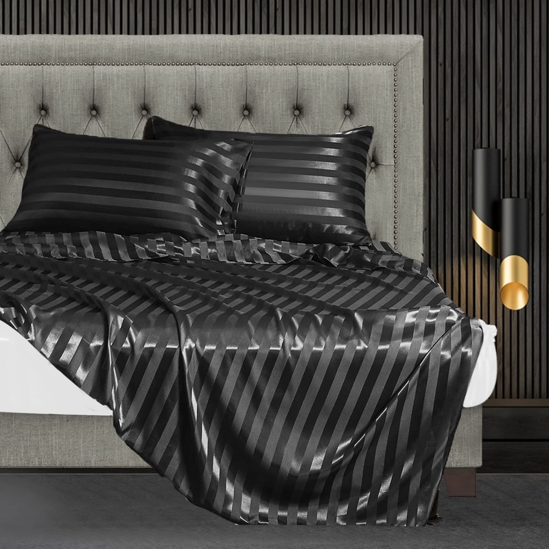 Stripe Satin Silk Pillowcase Pillow cover for Hair and Skin