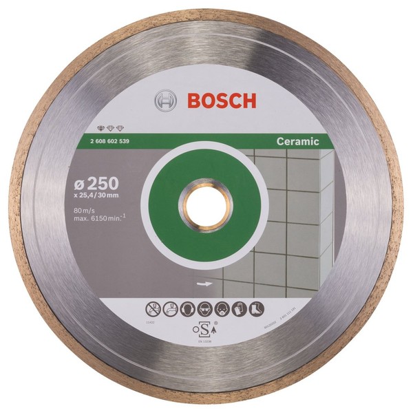 Bosch Professional 2608602539 Standard for Ceramic Diamond Cutting disc, Silver/Grey, 250 mm
