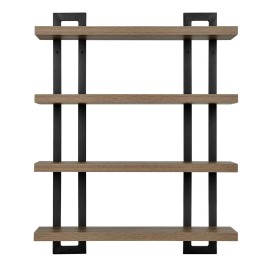 Unbranded Danya B. 4-Tier Floating Bracket Wall Shelf - Walnut