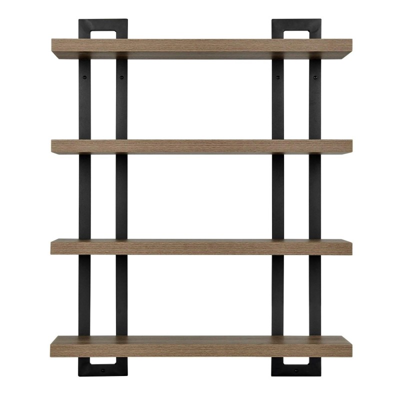 Unbranded Danya B. 4-Tier Floating Bracket Wall Shelf - Walnut