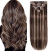Tebelove Clip in Hair Extensions Real Human Hair 3.9oz/110g Clip
