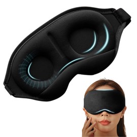Capprecier Eye Mask, 3D Light Blocking, 3D Construction, Zero Compression, Comfortable Sleep Goods, For Travel, Eye Fatigue, Lightweight, Breathable, Unisex