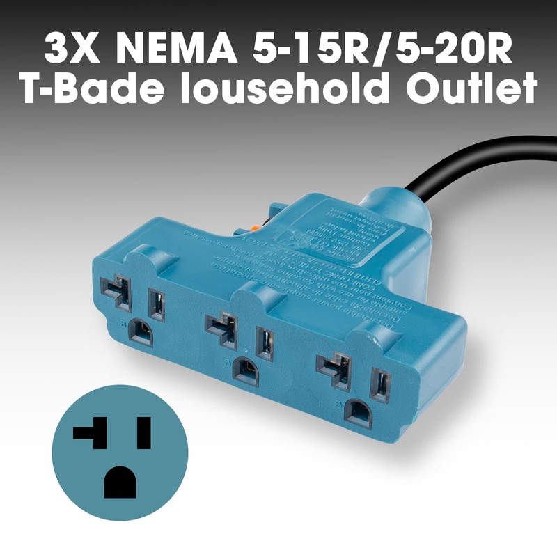 HonestRv NEMA L5-30P to 5-15/20R RV Generator Adapter with Circuit