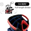 Lightweight Golf Cart Bag with 14-Way Full-Length Dividers, Rain Hood