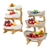 Veloqua 3 Tier Fruit Bowl For Kitchen Counter,Ceramic Fruit Bowl,Large