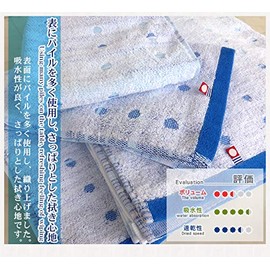Imabari Dot Towels, Set of 2, Bulk Purchase, Polka Dots, Cute, Thin, Easy to Dry, Water Absorbent, Quick Drying (Face Towels, Set of 2)