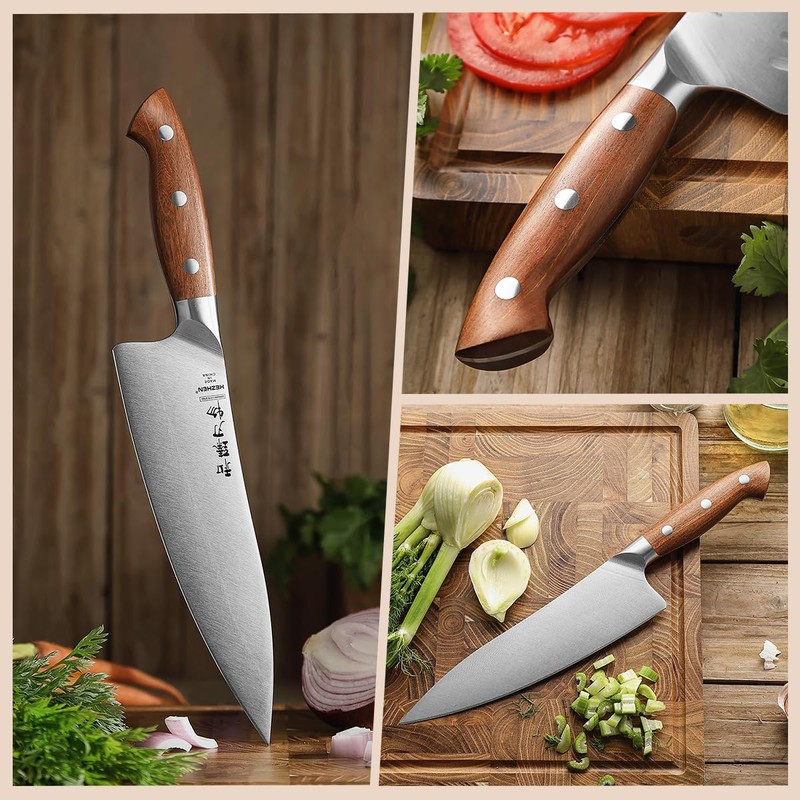 HEZHEN Pro Chefs Knives 8.3 Inch,High Carbon German 1.4116 Steel,Stainless