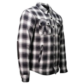 Milwaukee Leather MPM1638 Men's Black and White Checkered Flannel Motorcycle Riding Shirt - 4X-Large