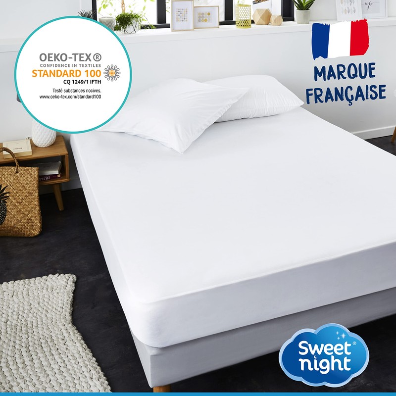 SWEET NIGHT 027611 Axel Mattress Protector jersey 140 x 190