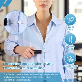 Button Hook and Zipper Pull One Hand Buttons aids Button Assist Device