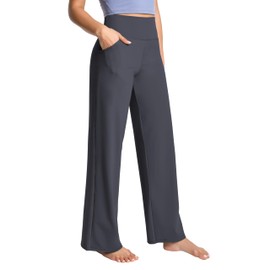 BUBBLELIME 29"/31"/33"/35"/37" Women's Wide Legs Yoga Pants Loose Lounge Sweatpants - Wide Legs_DEEP_Grey XS_29" Inseam