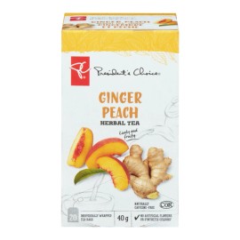 President's Choice Ginger Peach Herbal Tea, 20ct, 40g/1.4 oz. Box