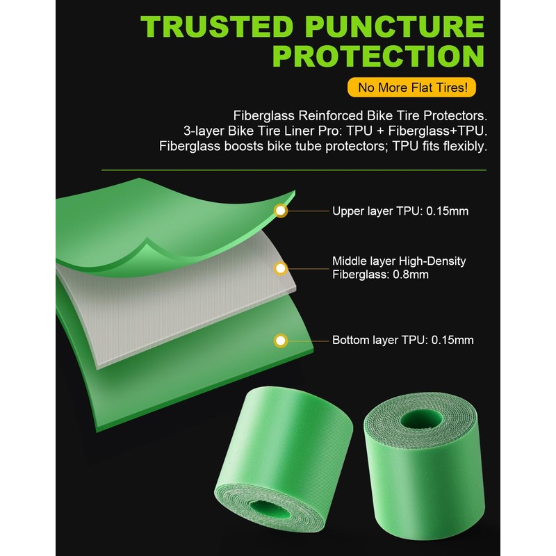 Julai Bike Tyre Liners Pro, Bicycle Inner Tube Protector, Fits