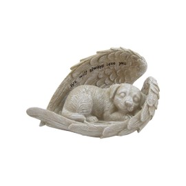 Comfy Hour Loving Memory Collection Resin Dog in Angel Wing Pet Statue (We Will Always Love You) - in Memory of My Best Friend Bereavement
