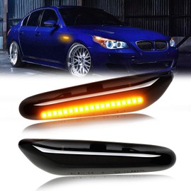 DREAMIZER Car Side Indicator, Pack of 2 Car Side Marker Signal Light with Canbus Error Free 18 LEDs 2835 SMD Compatible with 1 Series E81 E82 E87 E88 3 Series E46 E90 E91 E92 E93 5 Series E60 E61 X1