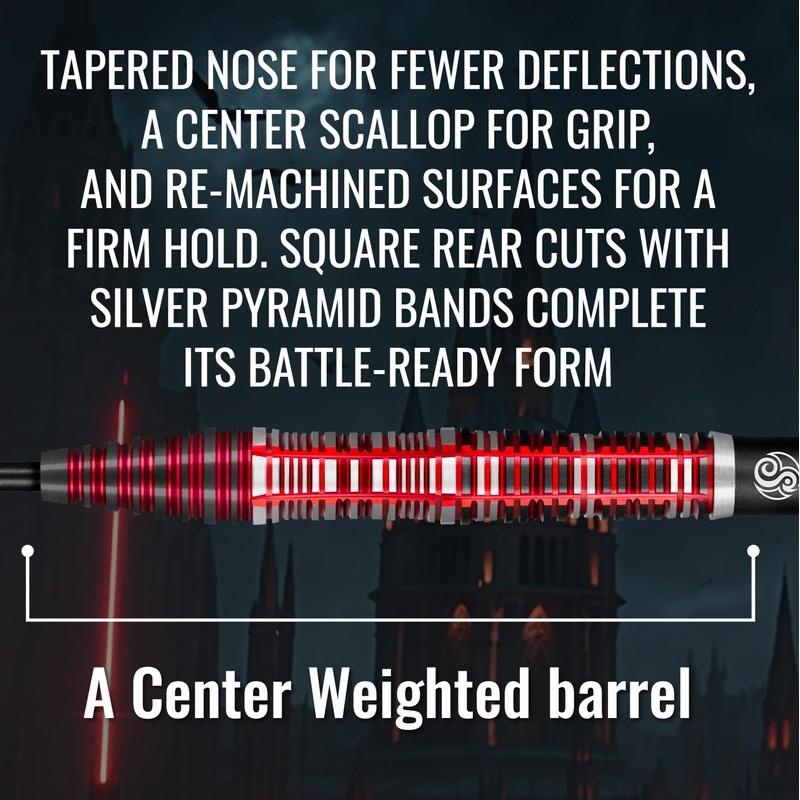 Future Knights Dreadheart Steel Tip Dart Set-90% Tungsten Professional Darts