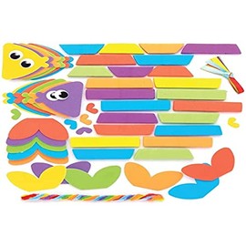 Baker Ross AT918 Fish Stacking Mix & Match Kits - Pack of 6, Creativity for Kids Arts and Crafts Projects