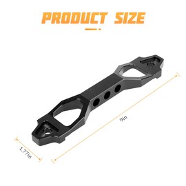 AICEL Battery Hold Down Sets, Billet Aluminum Alloy Car Battery Tie Down Bracket, Automotive Crossbar Holder Lock Mount with Galvanized Iron J Bolts, Car Accessories for Most Vehicles (Black)