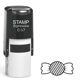stampexpression - Striped Candy Self Inking Rubber Stamp - Black Ink (A-63108)